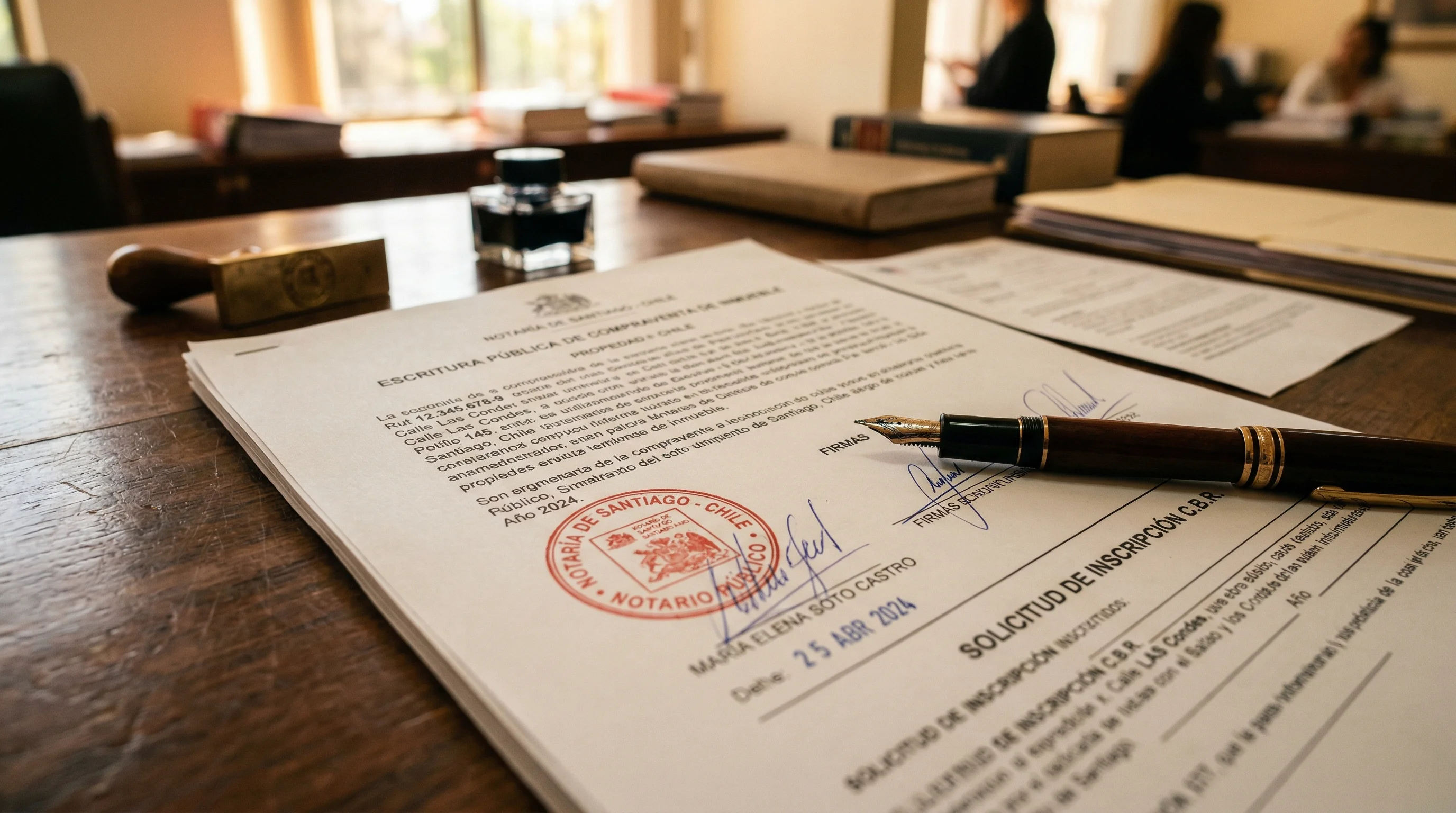 Chilean property documents and notary stamps for capital gains tax filing