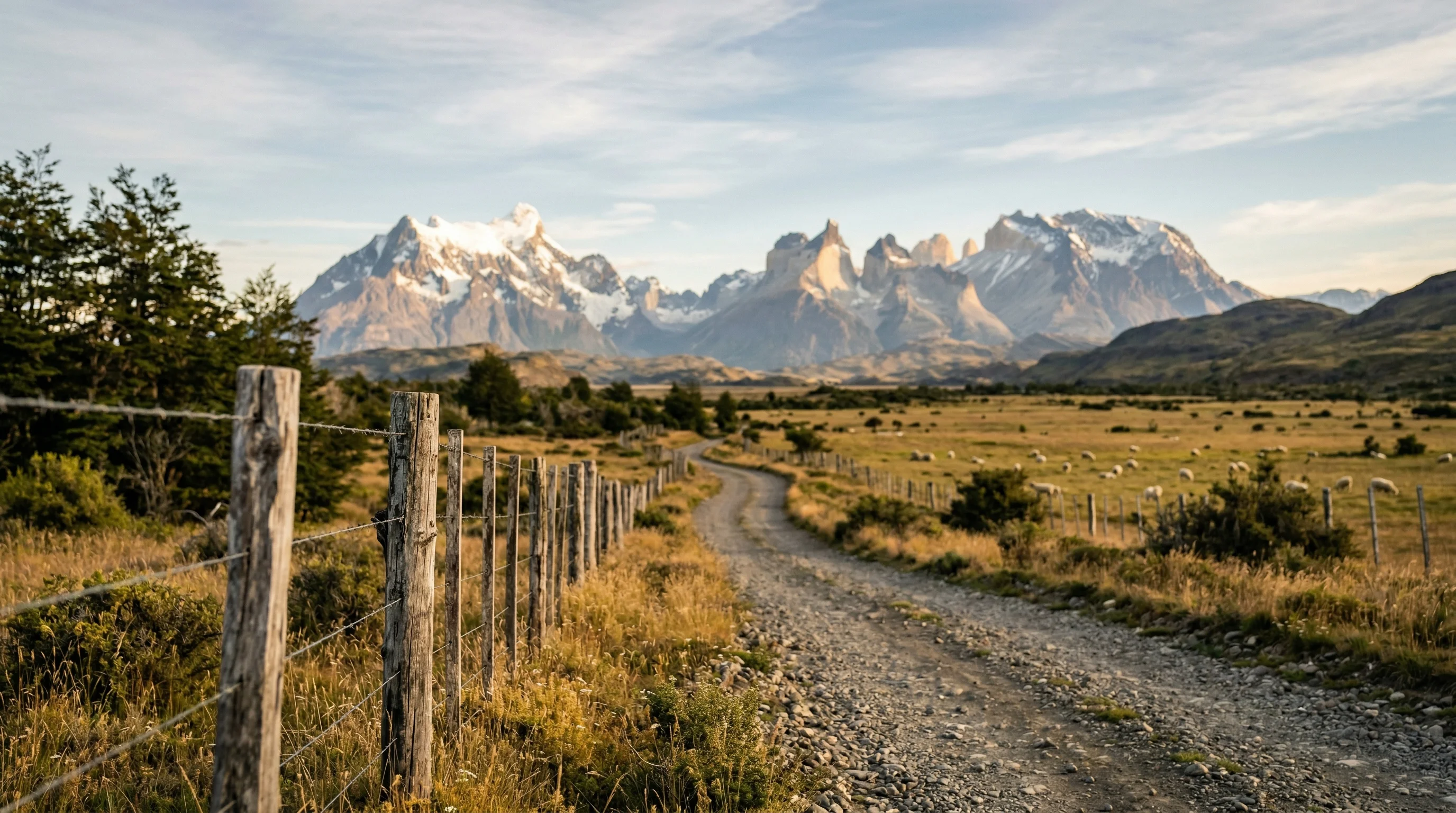 Parcela rural en Aysen con cercos de madera y montanas, propiedad tipica con contribuciones bajas